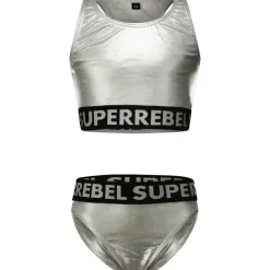 SuperRebel Carmel bikini junior silver foil