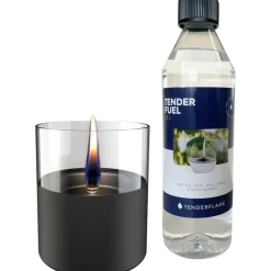 Tenderflame Lilly 10 & Tenderfual 0,5 liter Giftset tafelvuur black