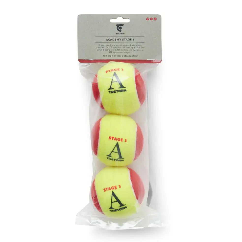 Tretorn Academy tennisballen 3-pack rood geel