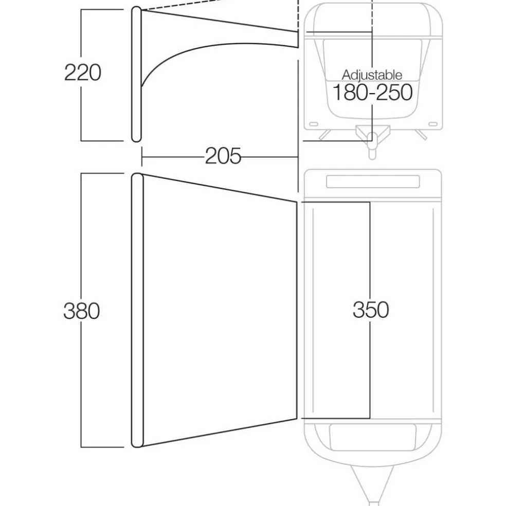 Vango Airbeam Sky Canopy caravanluifel 350 cm