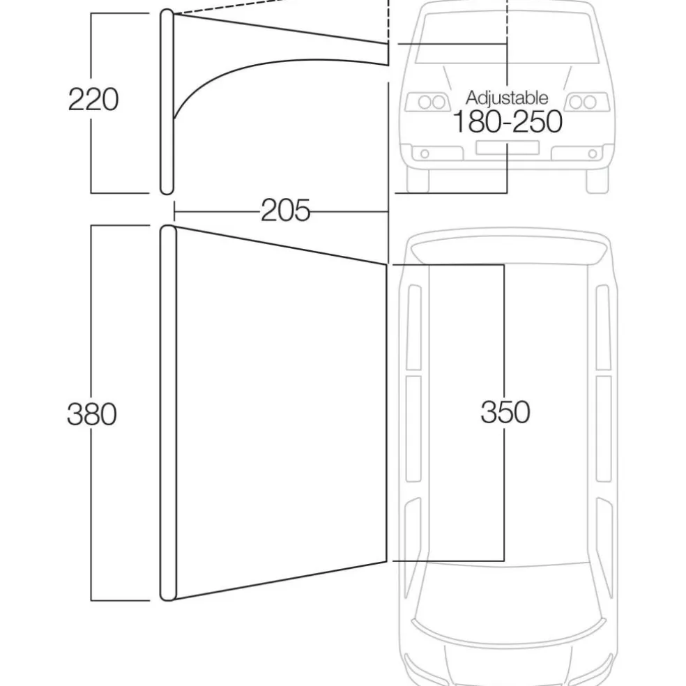 Vango Airbeam Sky Canopy caravanluifel 350 cm