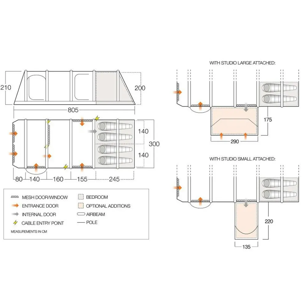 Vango Anantara IV Air TC 450XL opblaasbare tent grey