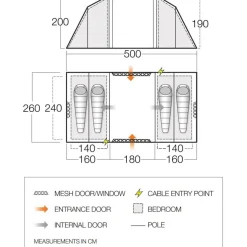 Vango Castlewood 400 vis-à-vis tent mineral green