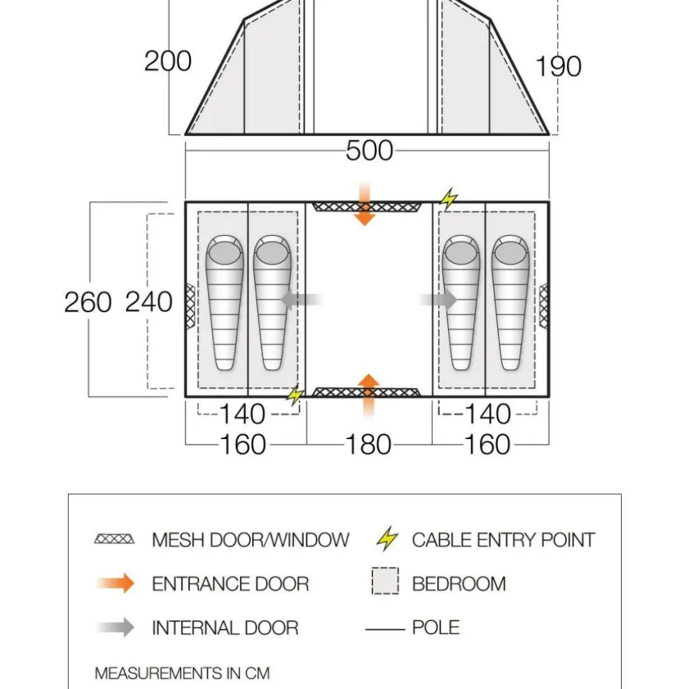 Vango Castlewood 400 vis-à-vis tent mineral green