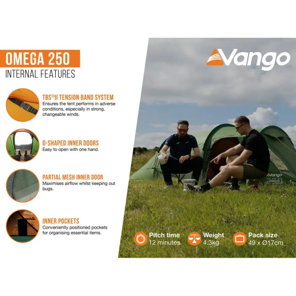 Vango Omega 250 lichtgewicht tunneltent green