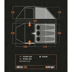Vango Omega 350 lichtgewicht tunneltent green