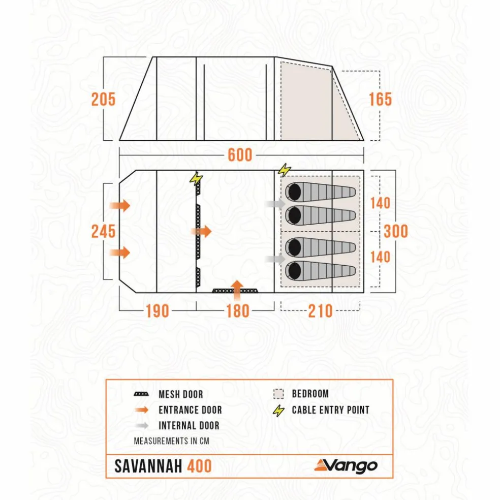 Vango Savannah 400 Package tunneltent blue