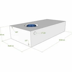 Vecam Watertank 100 liter 98 x 49 x 22 cm wit