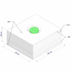 Vecam Watertank 105 liter 59 x 65 x 28 cm white