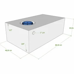 Vecam Watertank 125 liter 89 x 49 x 30 cm wit