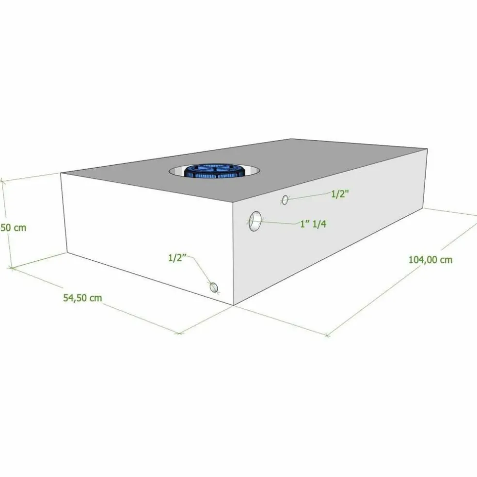 Vecam Watertank 120 liter 104 x 55 x 21 cm wit