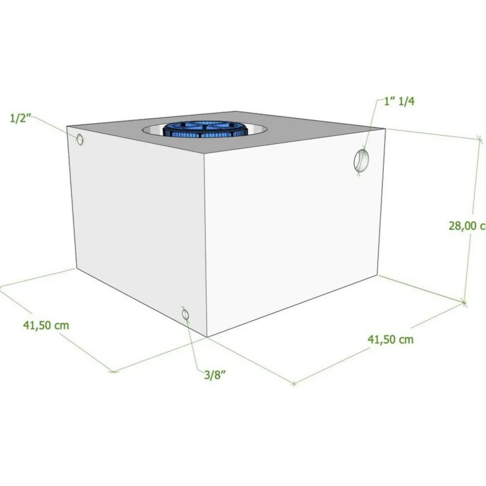 Vecam Watertank 50 liter 42 x 42 x 28 cm wit