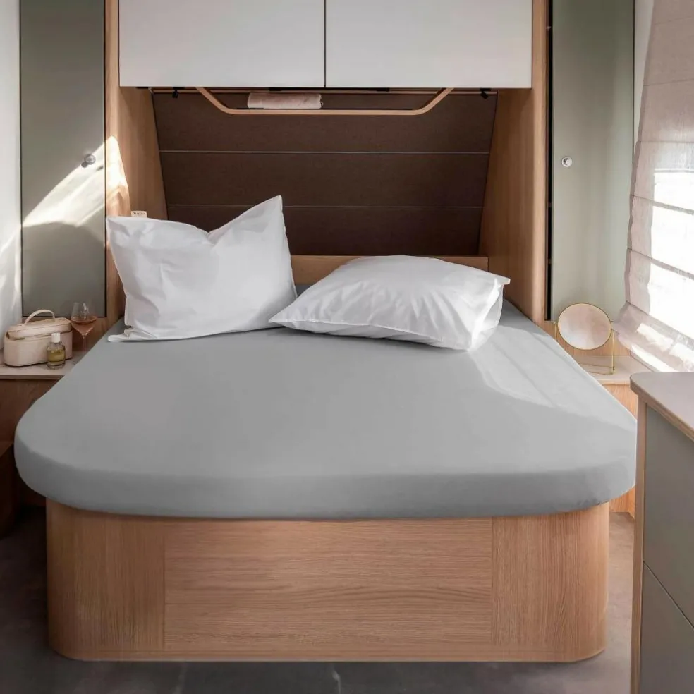 Walra Travel Jersey hoeslaken Queens bed grijs