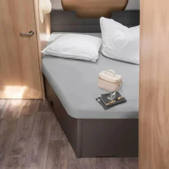 Walra Travel Jersey hoeslaken Frans bed links grijs