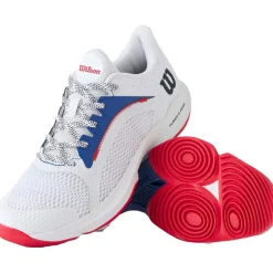 Wilson Hurakn 2.0 padelschoenen dames white deja vu blue wilson red