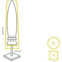 Winza Outdoor Covers  Premium parasolhoes 220 x 40 antraciet